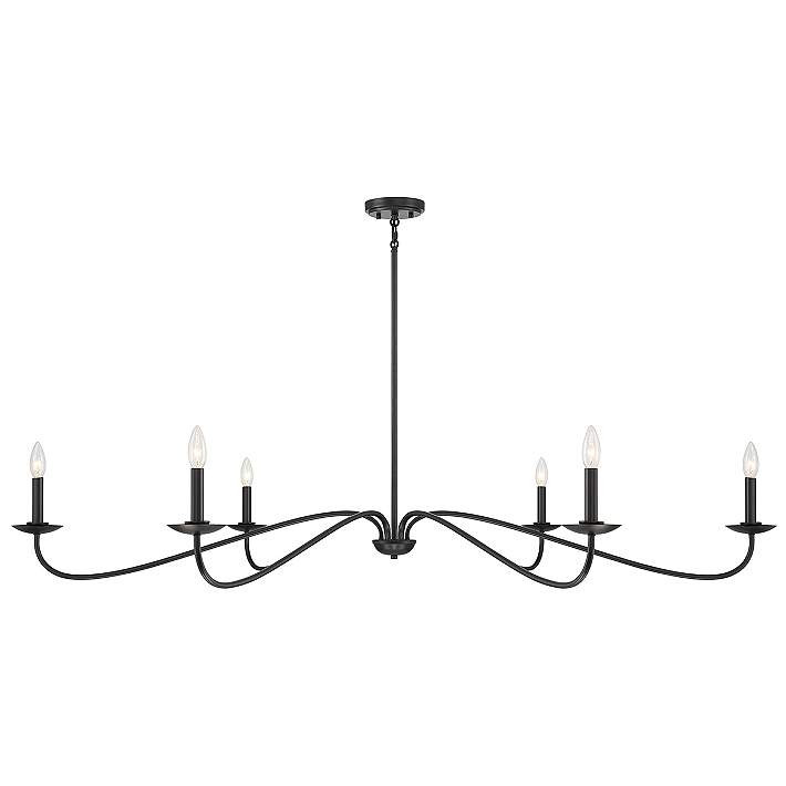 Savoy House Meridian 62" Wide Matte Black 6-Light Chandelier - #023E9 | Lamps Plus | Lamps Plus