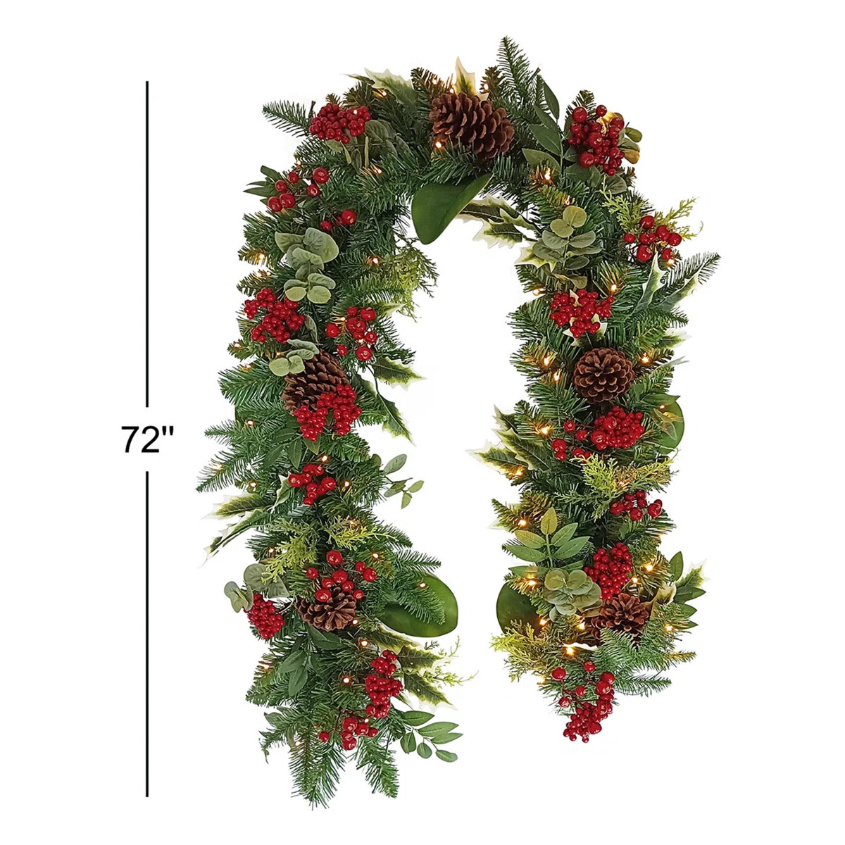 6' X 10" Battery-Operated Pre-Lit Decorated Artificial Garland | Wayfair North America