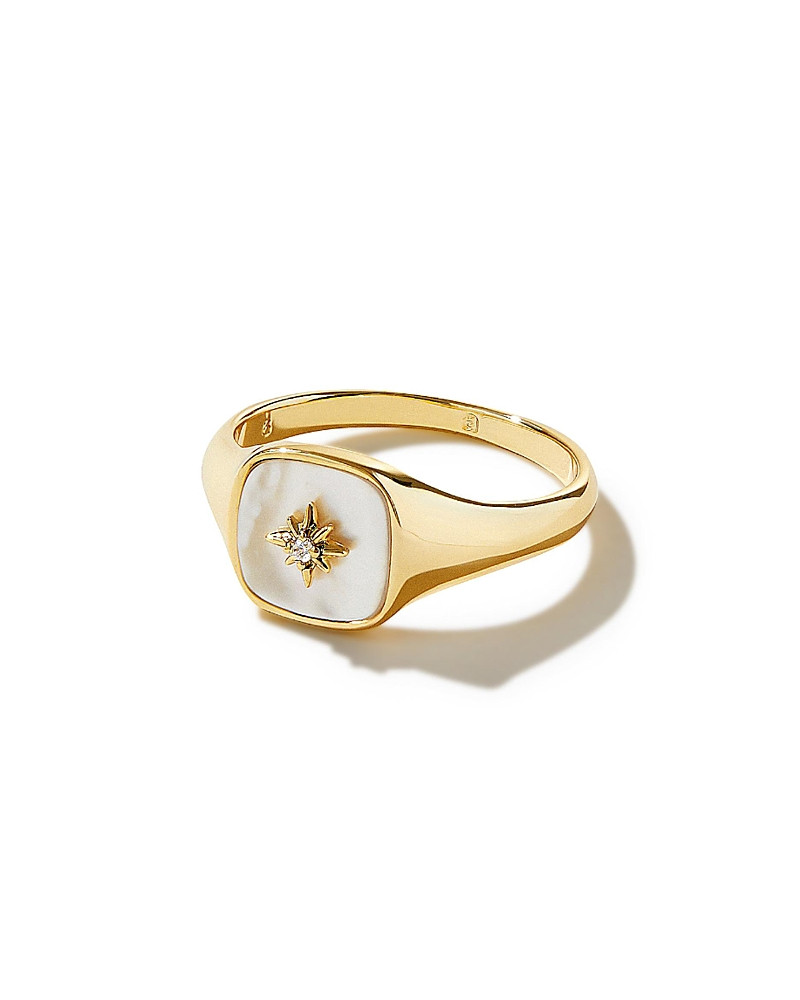Ana Luisa Gold Signet Ring - Amara Mother of Pearl | Bloomingdale's (US)