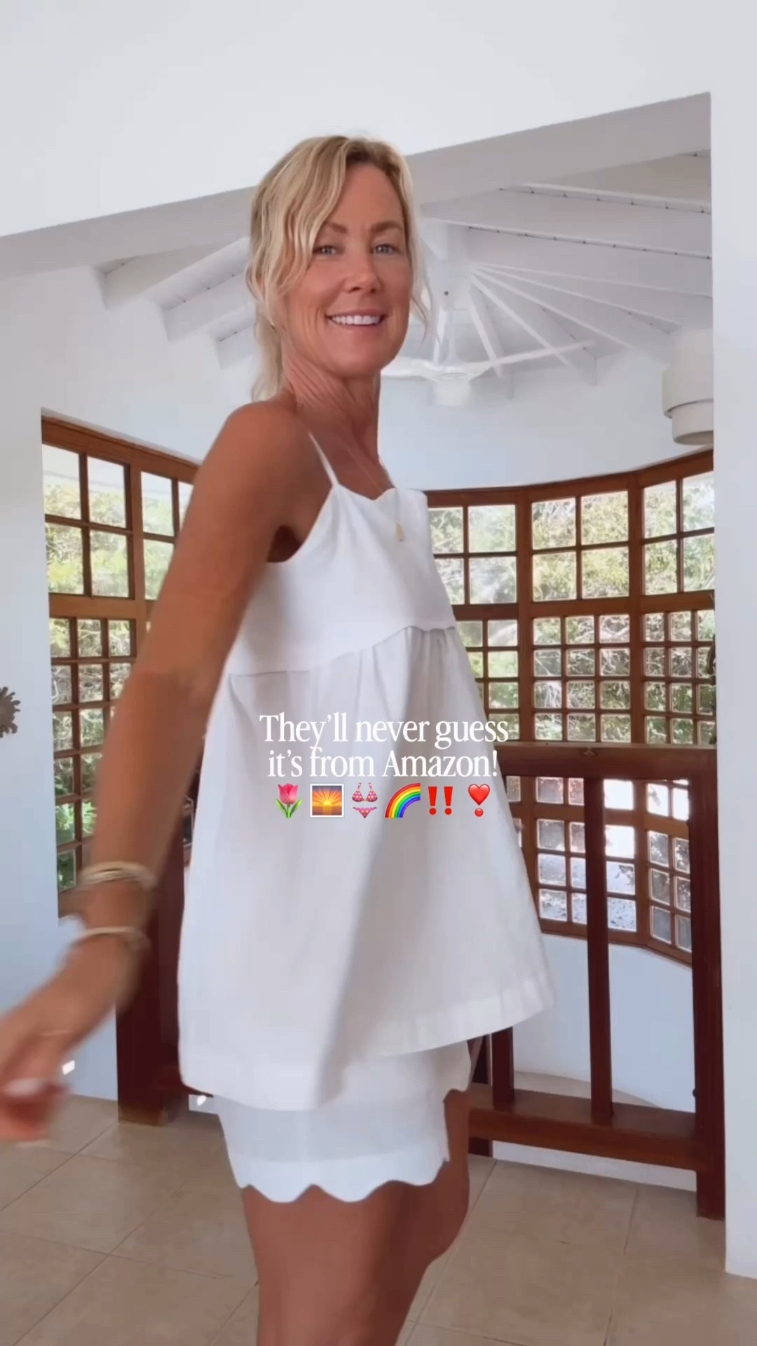 An Amazon find! Wear it as a lounge set with coffee in the morning or dress it up for an adorable easy summer outfit! 

Size: small, don’t size up! 

#LTKTravel #LTKOver40 #LTKootd