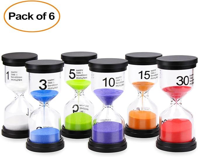 Mosskic Sand Timers, Hourglass Timer 1/3/5/10/15/30 Minutes Sandglass Timer for Kids Games Classr... | Amazon (US)