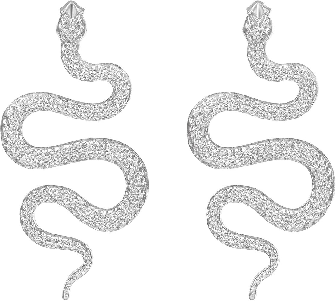 JeanBeau Statement Snake Dangle Stud Earrings for Women Teen Girls - Boho Punk Snake Drop Earring... | Amazon (US)