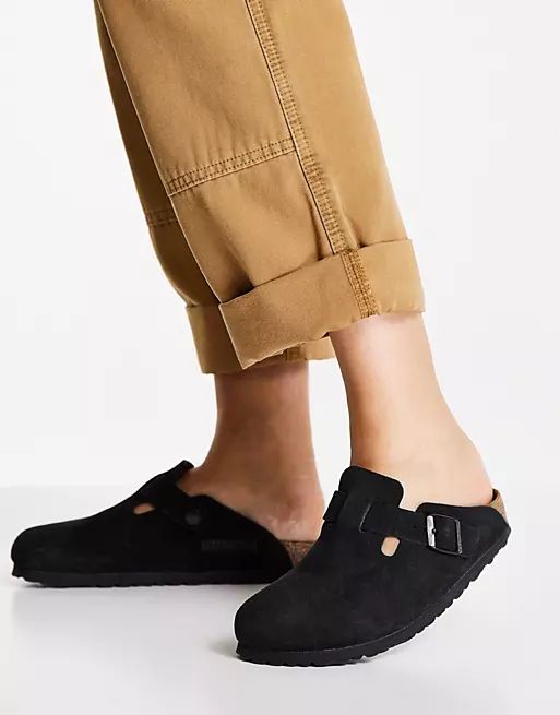 Birkenstock Boston clog in black suede | ASOS (Global)