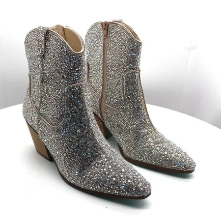 Betsey Johnson Diva Embellished Western Booties Women s Shoes (size 8.5) | Walmart (US)