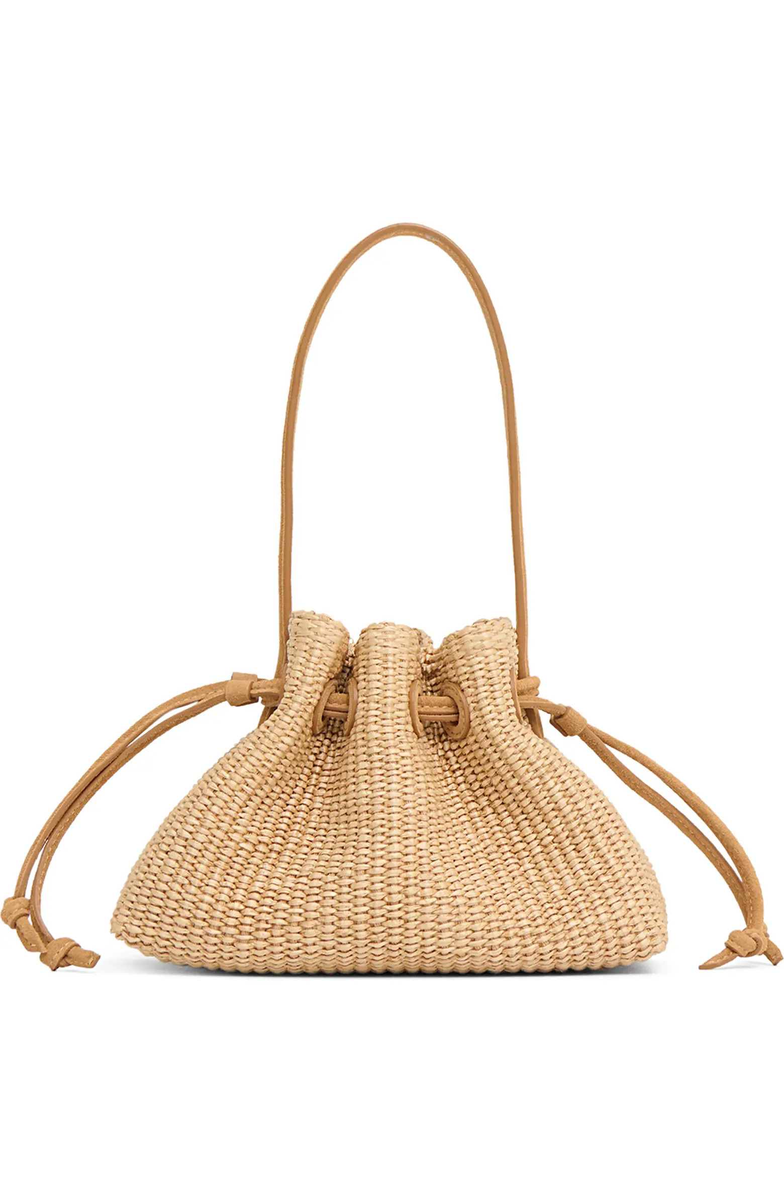 Woven Raffia Drawstring Pouchette | Nordstrom