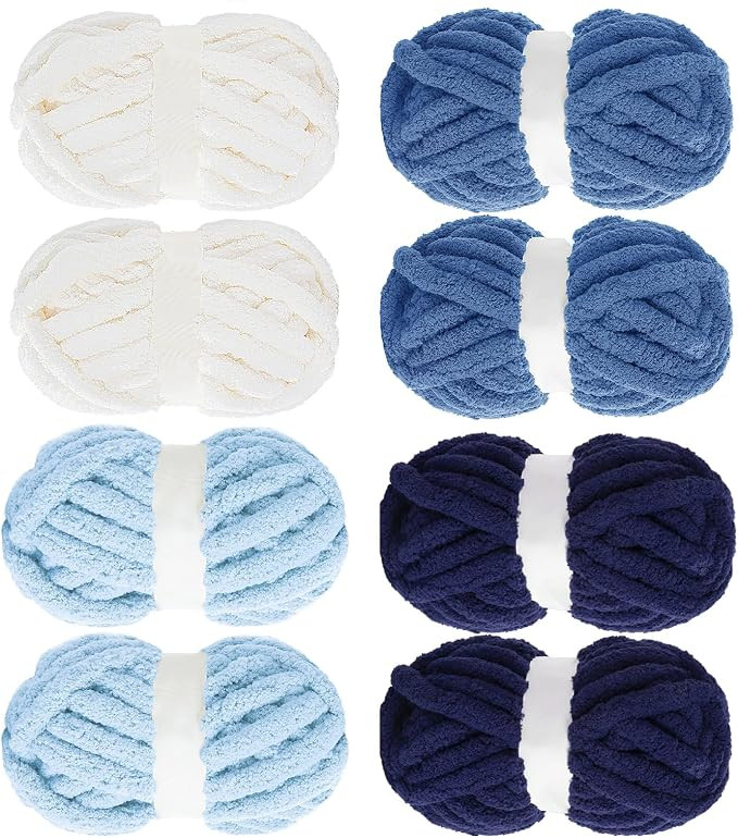MABOZOO Assorted Chunky Yarn for Crocheting 8 Pack,Fluffy Jumbo Chenille Yarn,Soft Plush Yarn Bul... | Amazon (US)