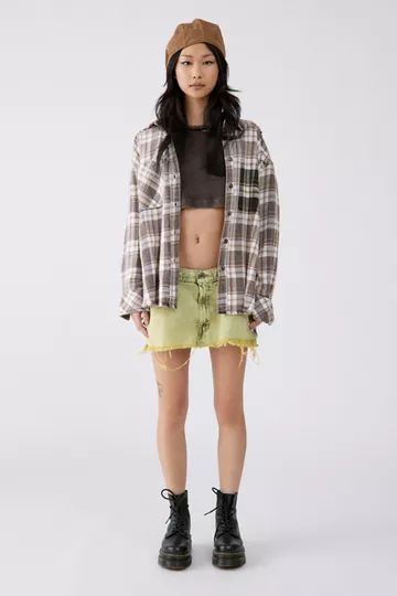 BDG Andy Flannel Distressed Button-Down Shirt | Urban Outfitters (US and RoW)