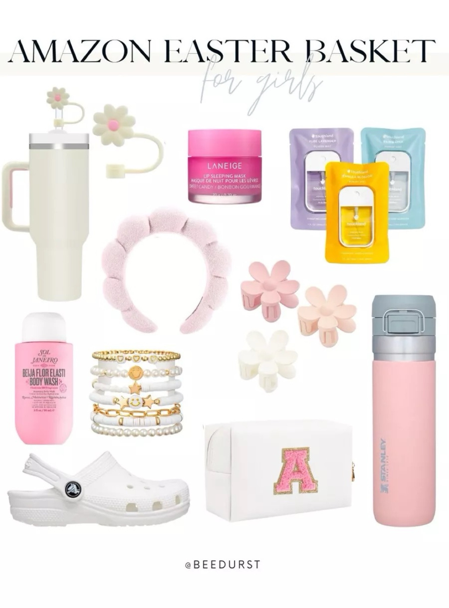 Easter basket goodies for your daughter/teen! Easter gift, Easter basket for teens, Easter basket ideas for teen, Easter basket idea for her, Easter basket ideas for daughters, last minute Easter gifts, hair clip, Stanley straw cover, crocs, teen beauty finds, teen jewelry finds, toiletry bag, cosmetic bag, makeup bag, beauty headbands

#LTKfamily #LTKkids #LTKSeasonal