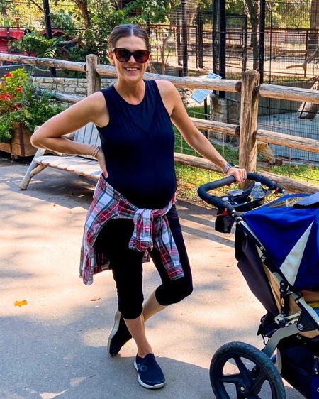 This jumpsuit is super comfortable & lightweight. Not maternity but stretches over the bump. Wearing a small. #pregnant #thirdtrimester 

#LTKfindsunder50 #LTKbump #LTKtravel
