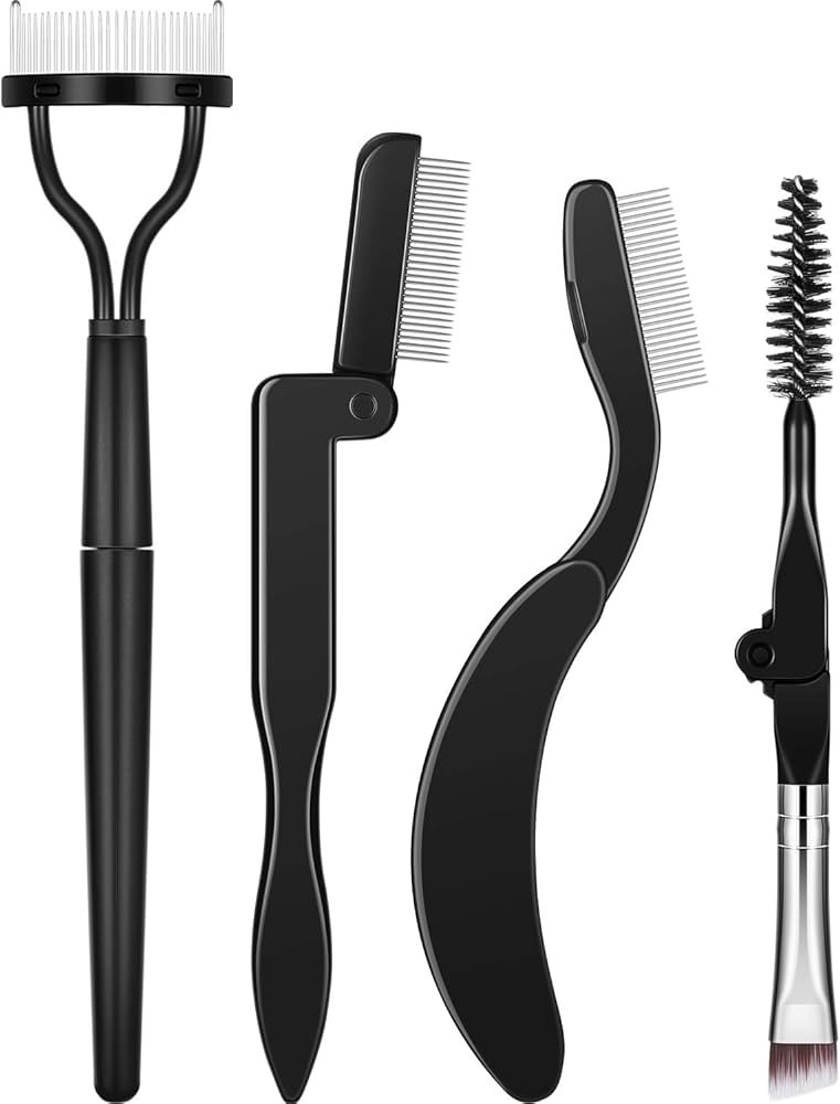Amazon.com: Boao 4 Pieces Folding Eyebrow Comb Eyelash Comb Lash Separator Tool Eyelash Grooming ... | Amazon (US)