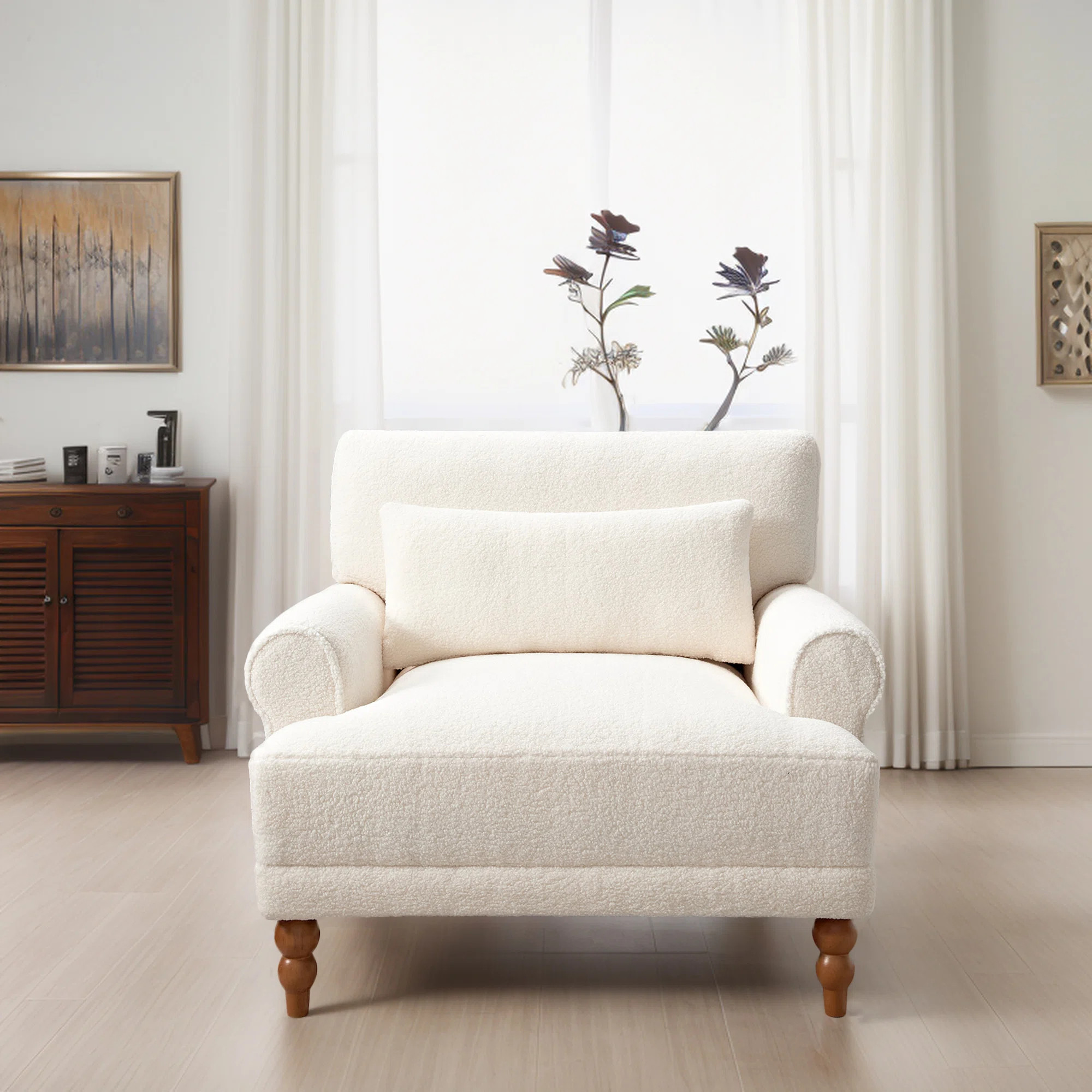 37.78" W Polyester Rolled Recessed Arm Accent Armchair | Wayfair North America