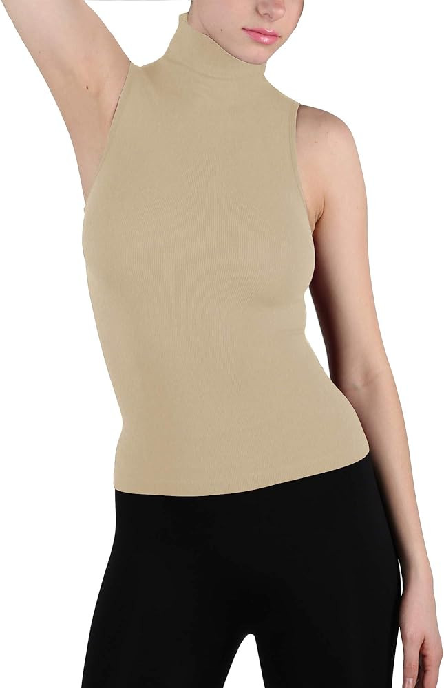Ekimo T-USA Seamless Sleeveless Turtleneck Shaping Tank Top | Amazon (US)