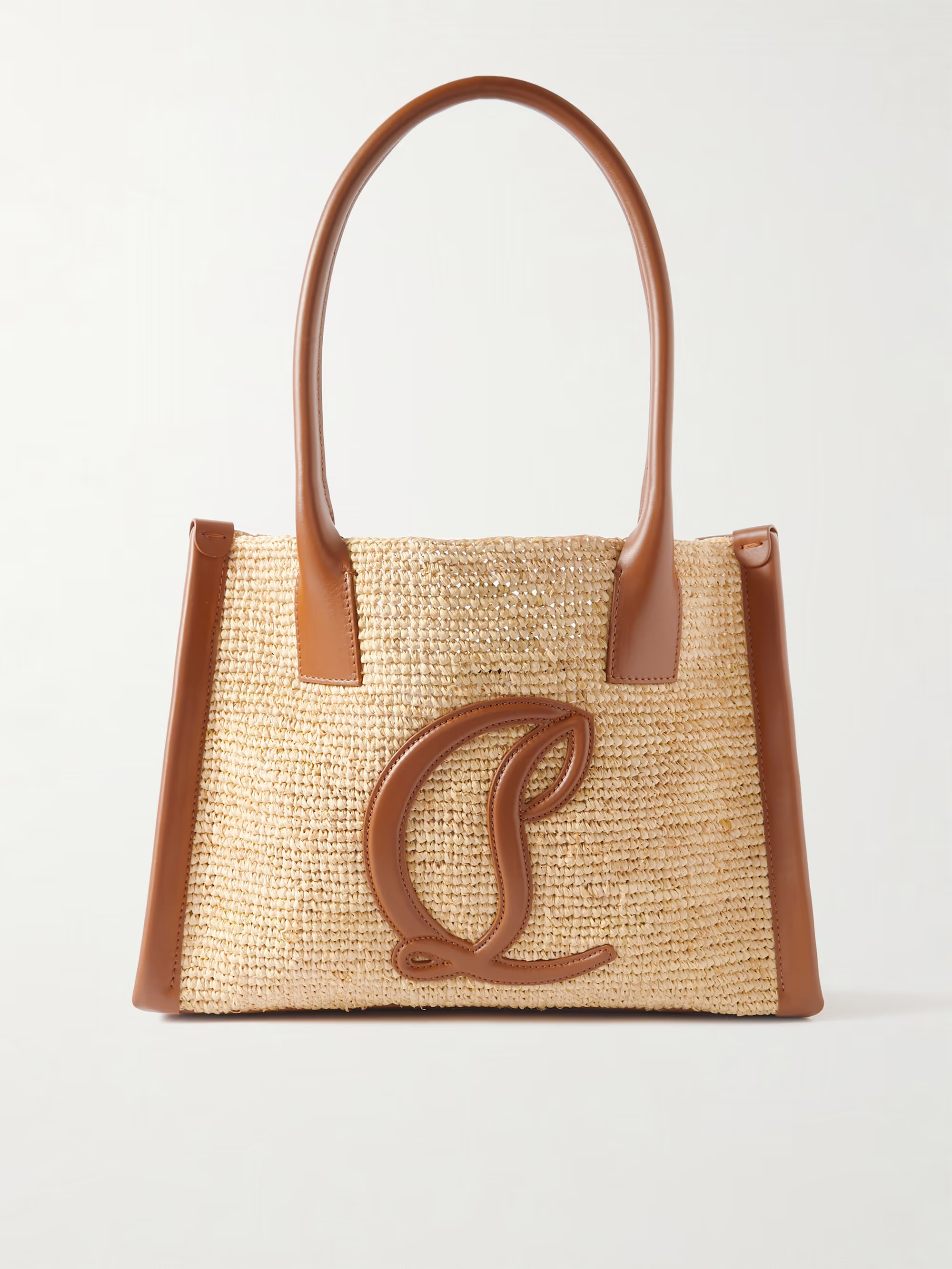 By My Side small leather-trimmed raffia tote | NET-A-PORTER (UK & EU)