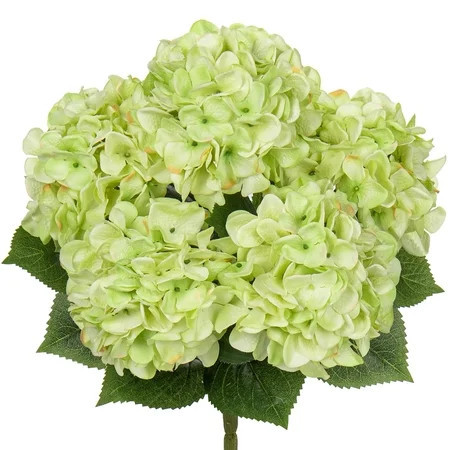 Briful Green Hydrangea Artificial Flower 5 Large Flower Heads Silk Faux Hydrangea Wedding Flowers Kitchen Coffee Table Home Decor Centerpieces Engagement Decoration Decor | Walmart (US)