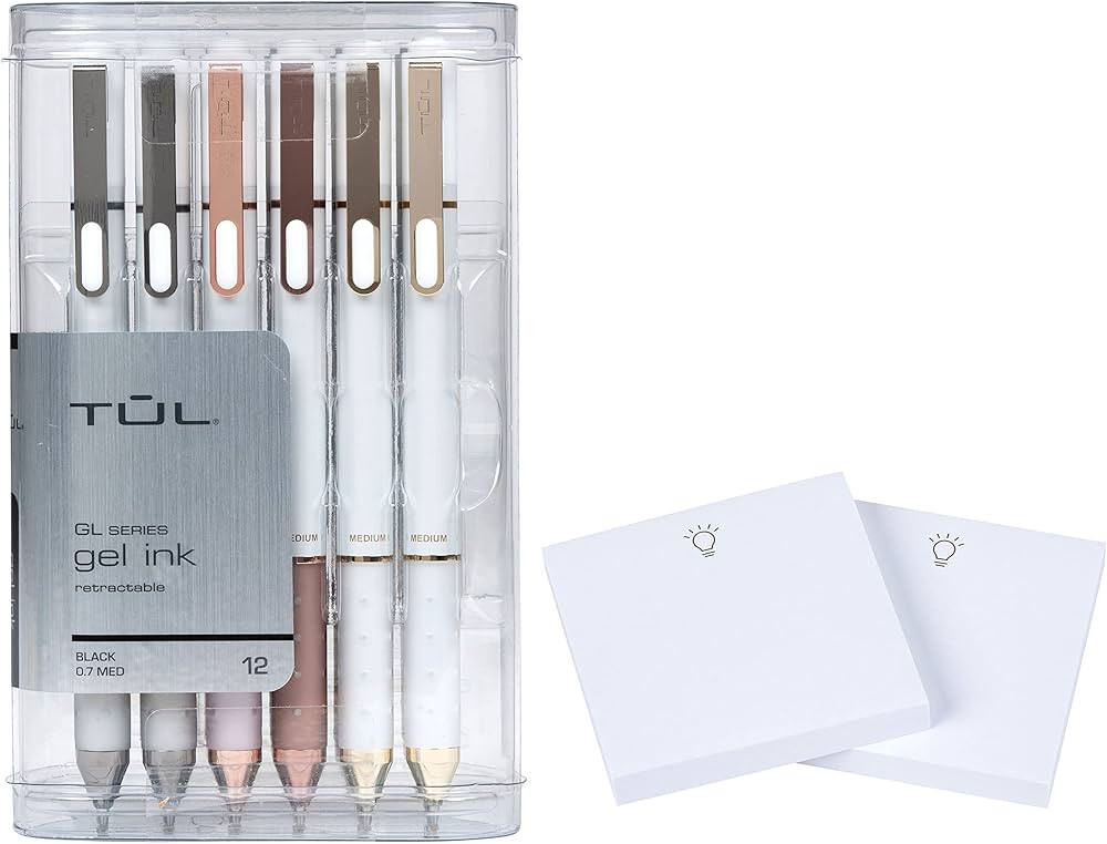 Raditopia TUL Retractable GL 0.7mm Medium Point Gel Pens, Pearl White Barrel, Black Ink 12/pk Whi... | Amazon (US)