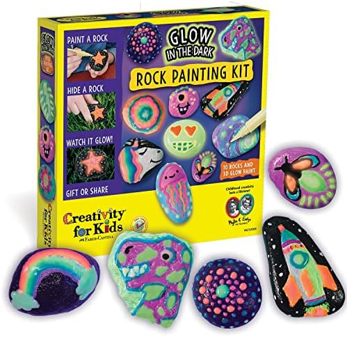 Creativity for Kids Glow In The Dark Rock Painting Kit - Paint 10 Rocks with Water Resistant Glow... | Amazon (US)