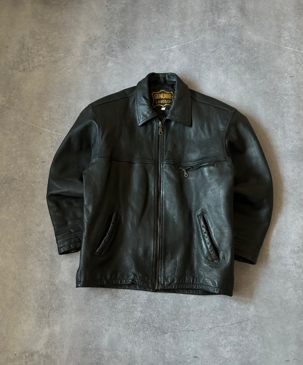 vintage Genuine Leather jacket cool fit Mens Size L  | eBay | eBay US