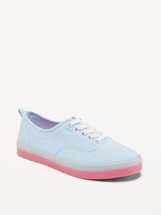 Elastic-Lace Canvas Sneakers for Girls | Old Navy (US)