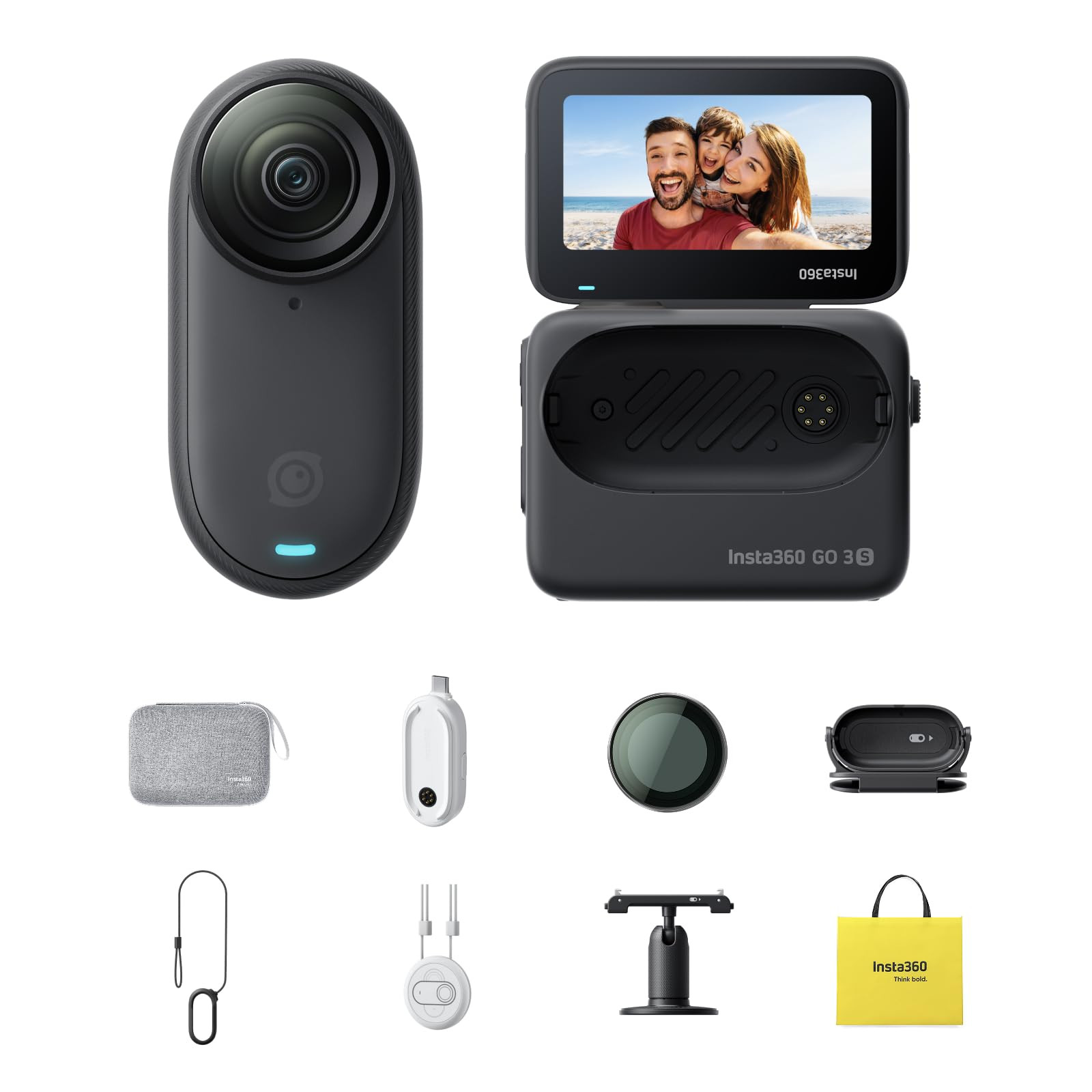 Insta360 GO 3S Get-Set Bundle - 64 GB Family Bundle Black 4K Tiny Portable Vlogging Camera, Hands... | Amazon (US)