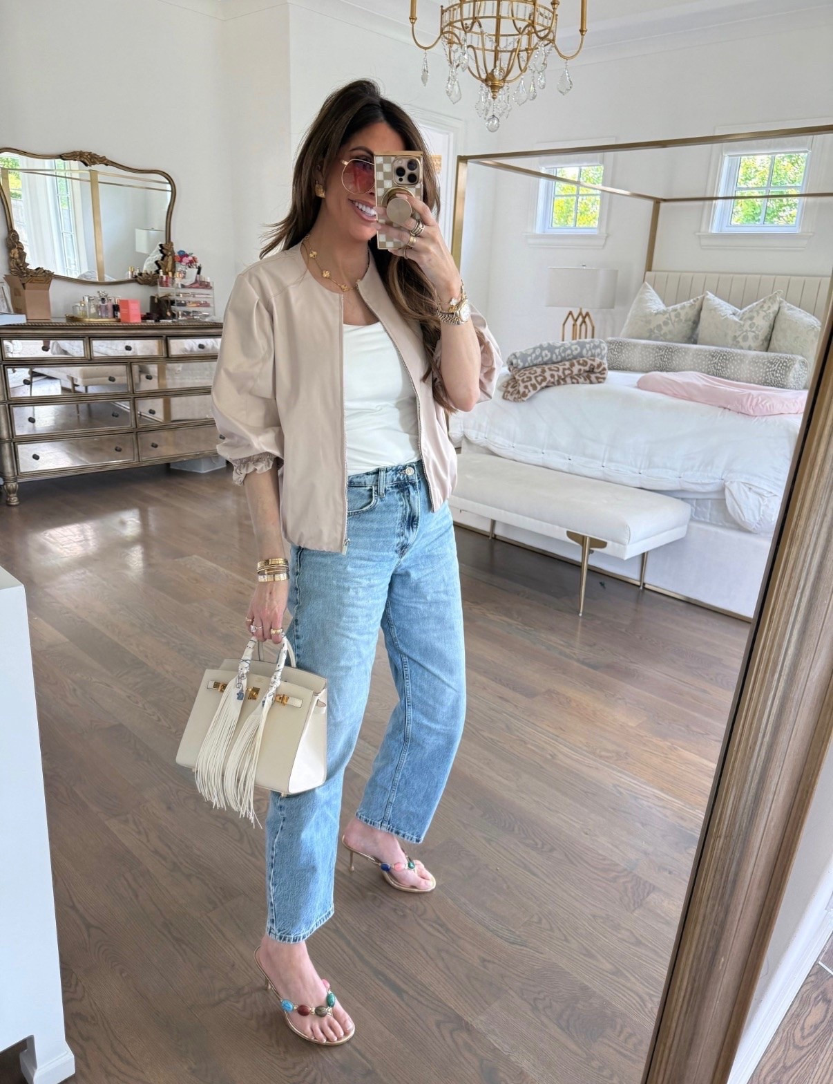 Church OOTD! Wearing a size medium in this balloon bomber jacket, size large in white tank & size 29 in mid-rise barrel jeans! 

Spring outfits, Spring outfits 2026, Teacher outfit, Date Night Outfits, Summer Outfits, Jeans, Zara finds, Zara fashion, Balloon bomber jacket, Church outfit, Church OOTD, Emily Ann Gemma

#LTKootd #LTKdayinmylife