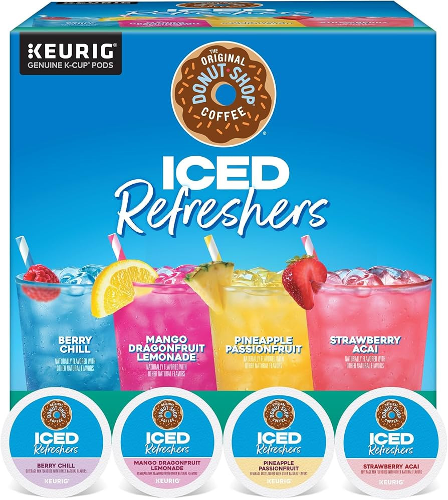The Original Donut Shop, Iced Refreshers, Keurig Single Serve K-Cup Pod Variety Pack, Strawberry ... | Amazon (US)