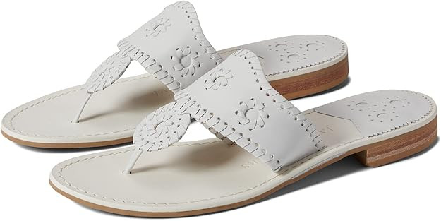 Jack Rogers Womens Jacks Flat Sandal Tonal Leather Slip On Heels | Amazon (US)