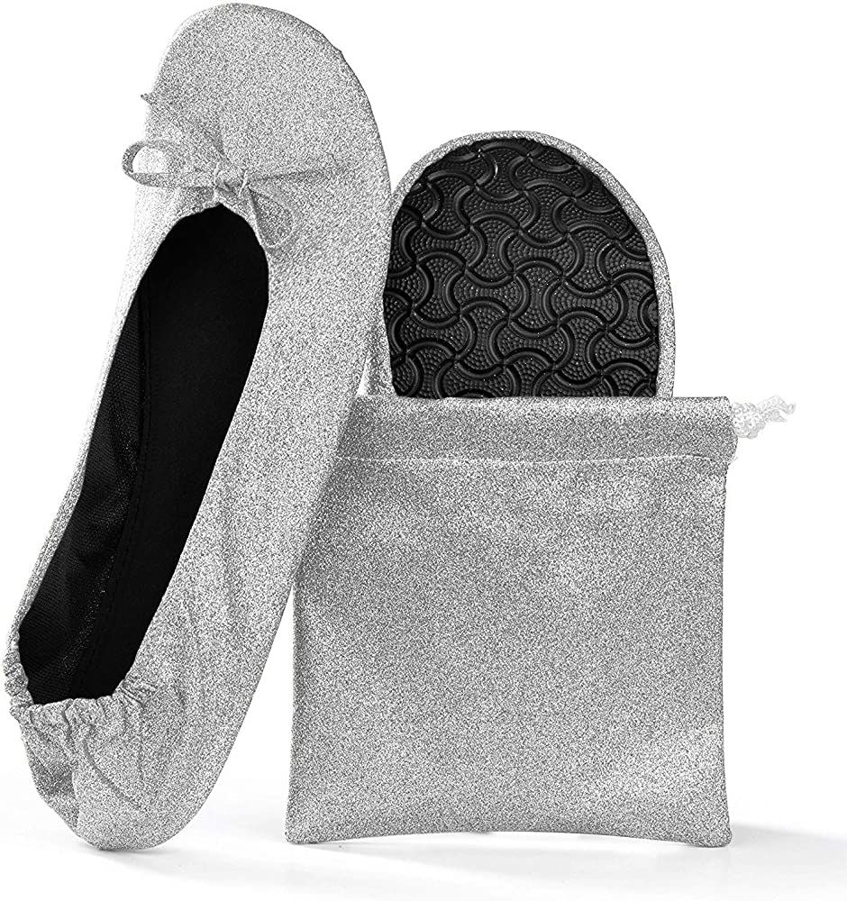 Women's Foldable Portable Travel Ballet Flat Roll Up Slipper Shoes | Amazon (US)
