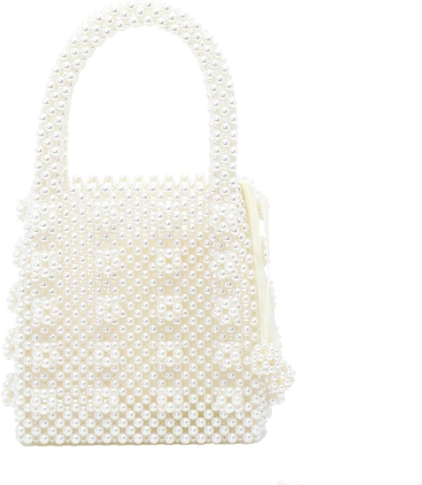 Grandxii Womens Beaded Handbags Handmade Weave Pearl Tote Bags | Amazon (US)