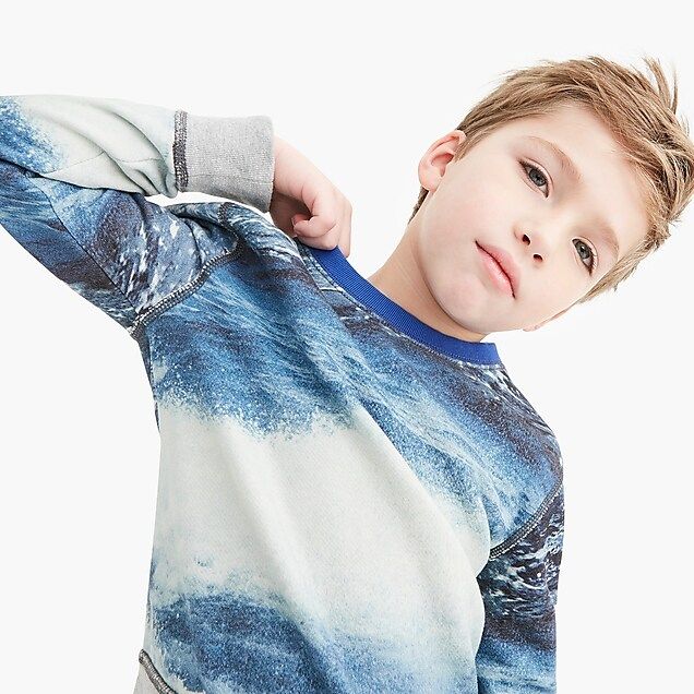 Kids' wave-print sweatshirt | J.Crew US