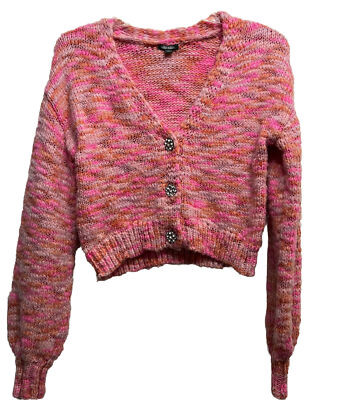 Women’s Wild Fable Crop, Button Up Sweater. Pink Size S. | eBay US