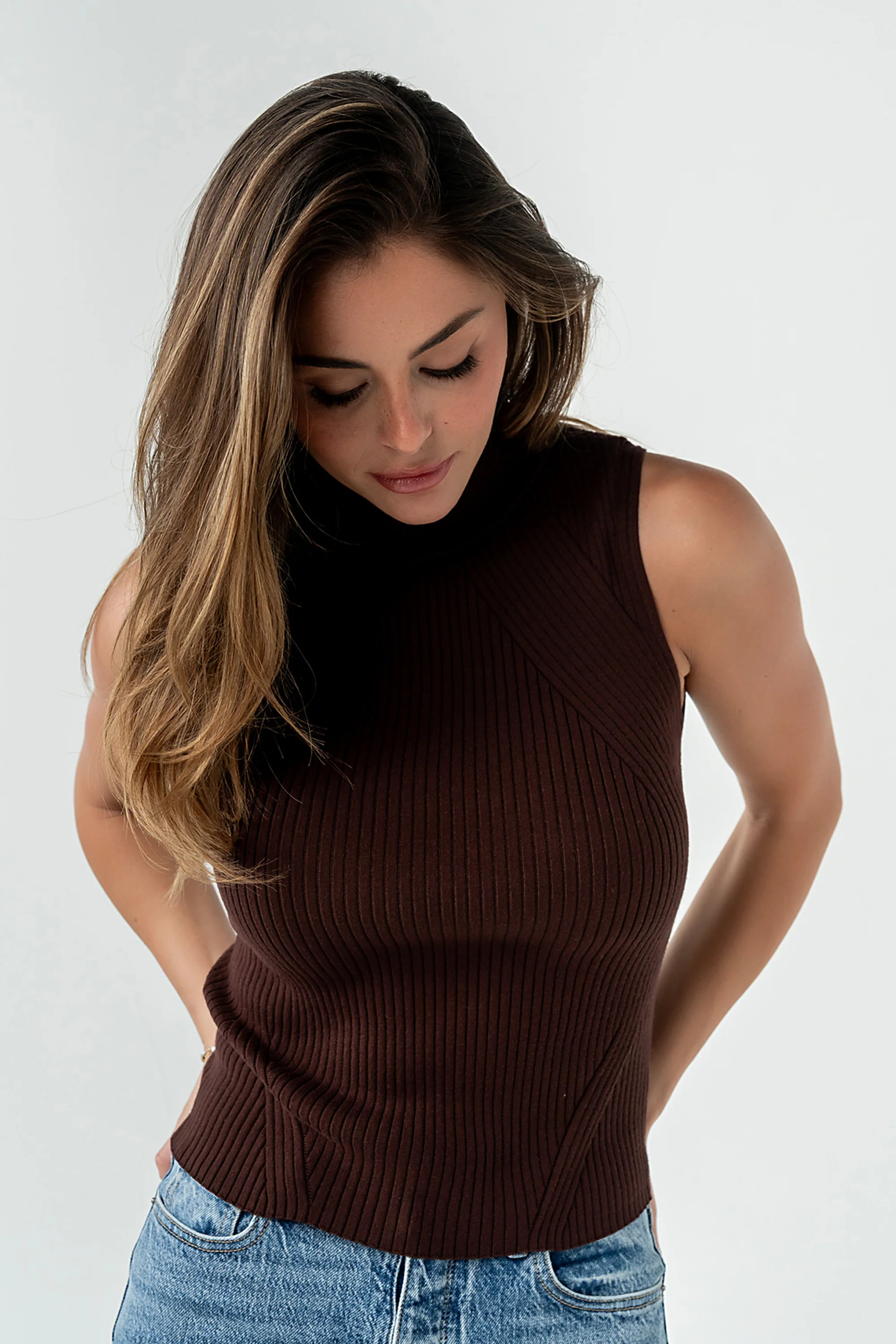 Rika Ribbed Top in Brown | Böhme US