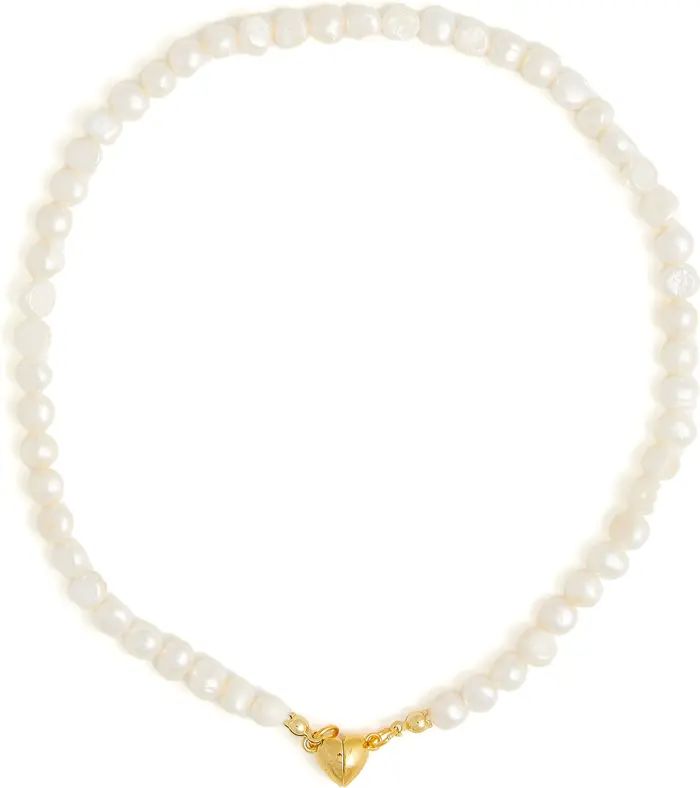 Celeste Freshwater Pearl Heart Clasp Necklace | Nordstrom