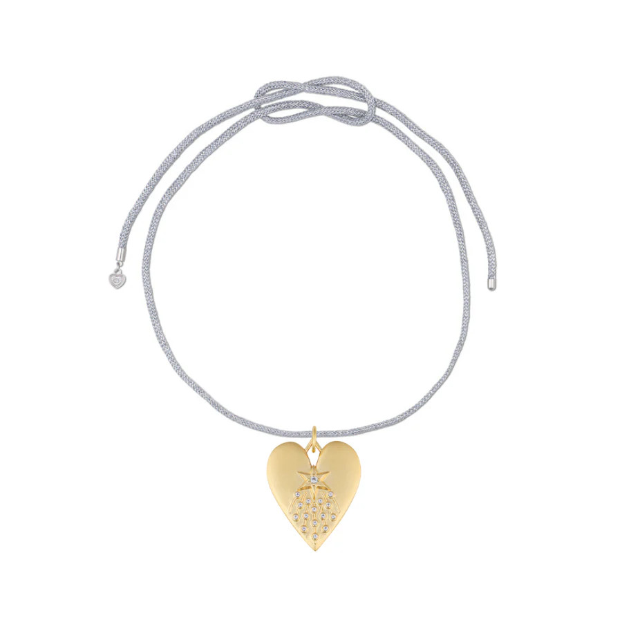 Halley's Heart Charm with Silver Lurex Cord | HART