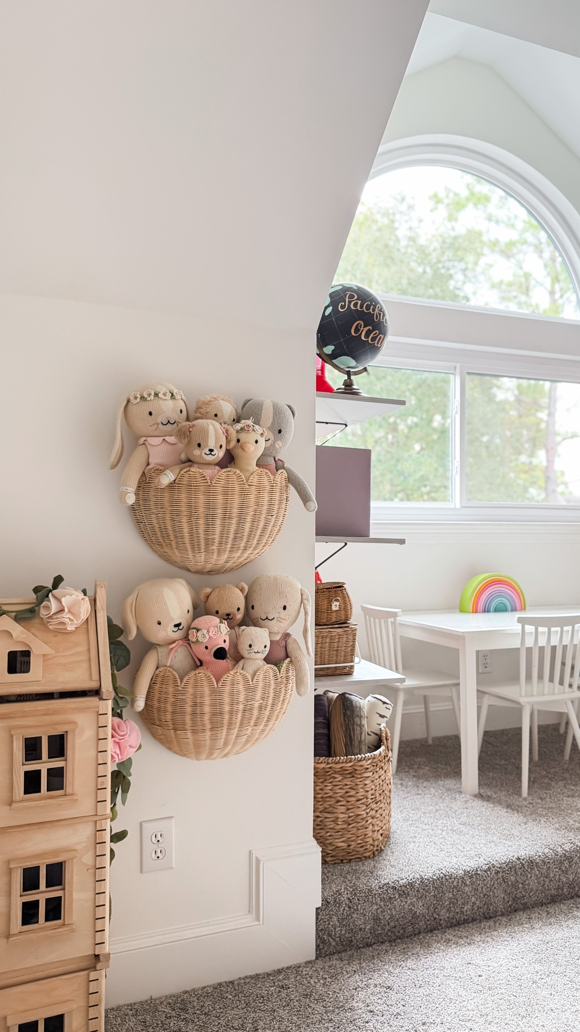 I love these scallop baskets that hang easily on the wall to store and display stuffed animals 

#LTKHome #LTKmomlife #LTKKids