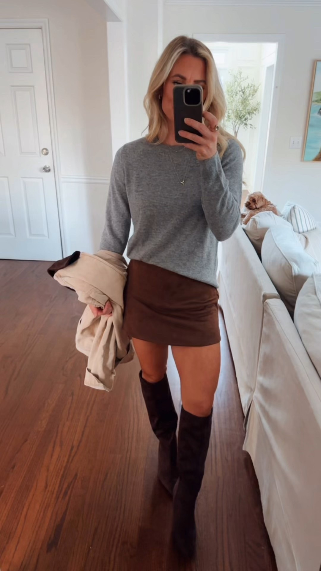 Quince cashmere sweater small
Target skirt runs big! XS

#LTKmomlife #LTKdayinmylife #LTKootd