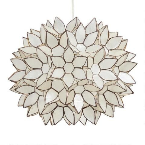 White Capiz Lotus Pendant | World Market
