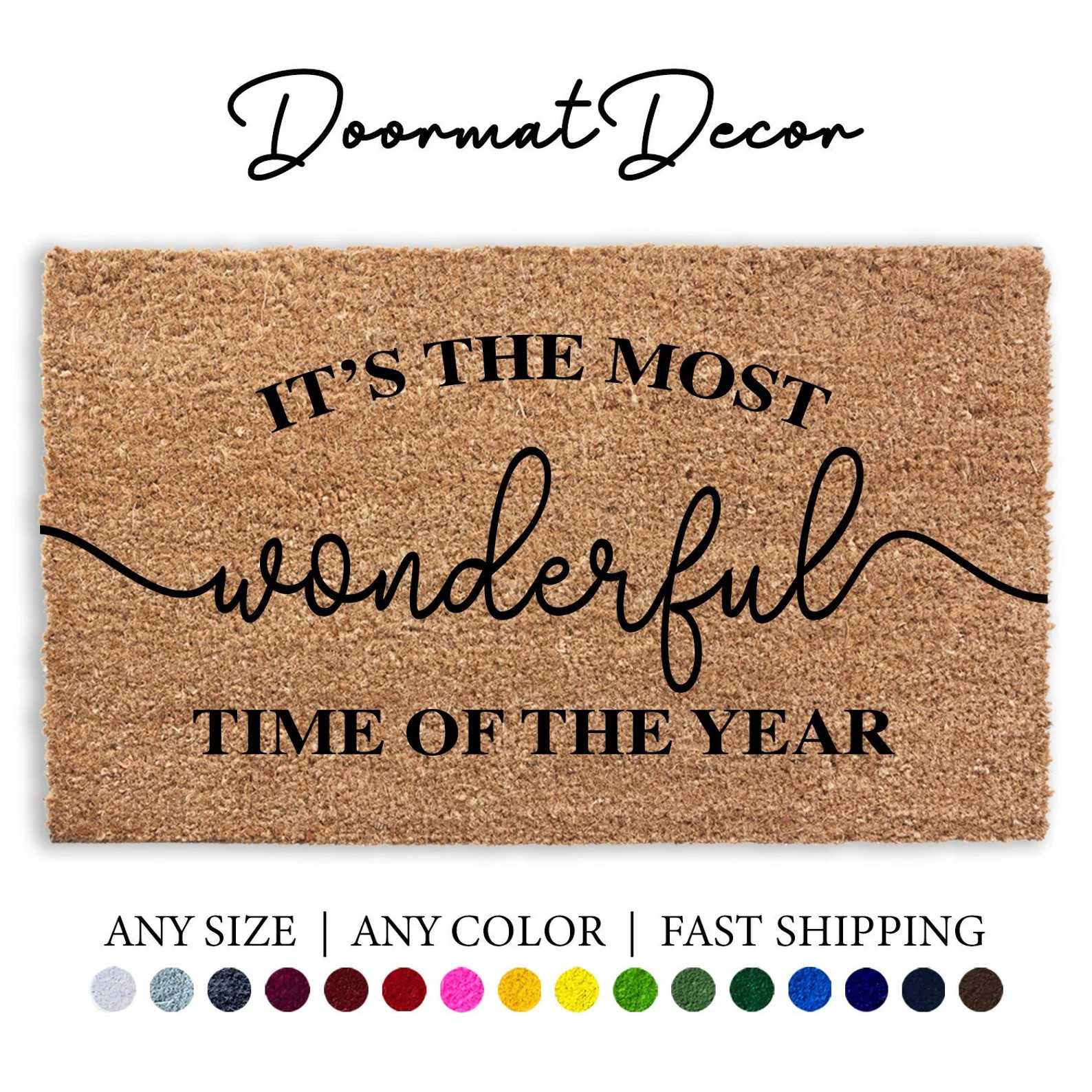 It's the Most Wonderful Time of the Year Doormat - Etsy | Etsy (US)