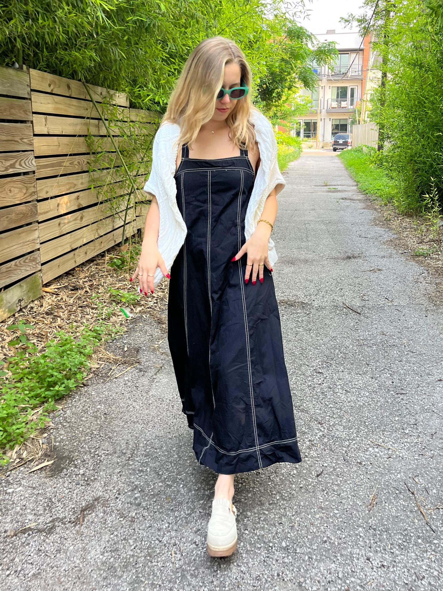 Top to Bottom
Sunnies: Cotton-on (similar linked) 
Dress: free people (different color linked)
Sweater: wrangler (similar linked)
Shoes: aerosoles (different color linked)

#LTKunder100 #LTKSeasonal #LTKstyletip