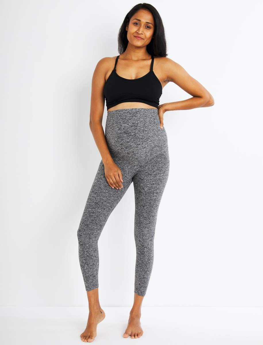 Beyond the Bump Spacedye Fold Over Belly Maternity Crop Leggings | A Pea In The Pod