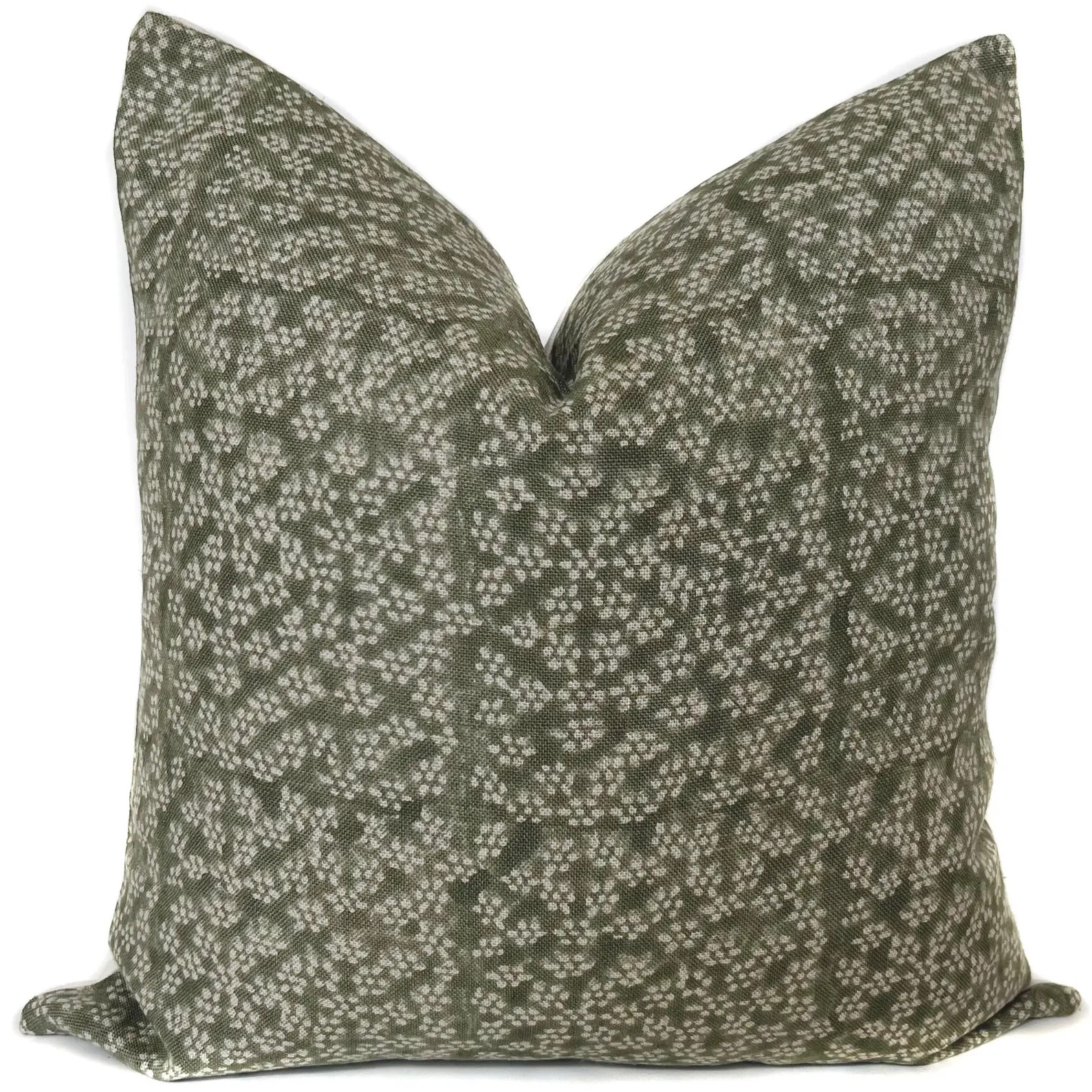 Green Floral Linen Pillow Cover:Designer Botanical Throw Pillow | Etsy (Global)
