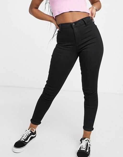 Topshop Joni skinny jeans in black | ASOS (Global)