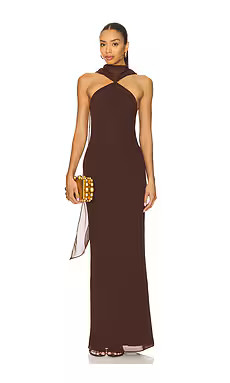Amanda Uprichard Ashton Maxi Dress in Cocoa from Revolve.com | Revolve Clothing (Global)