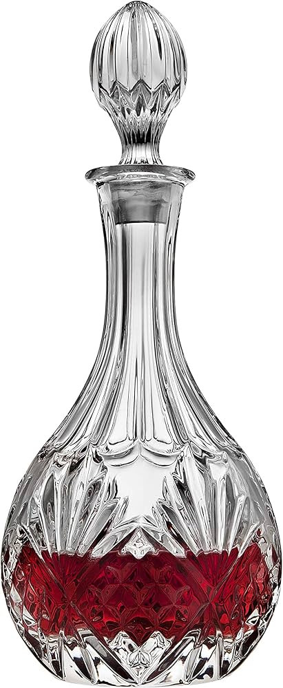 Crystal Wine Decanter for liquor, Whiskey, Vodka, 25 ounce Vintage Decanter Bottle with Stopper | Amazon (US)