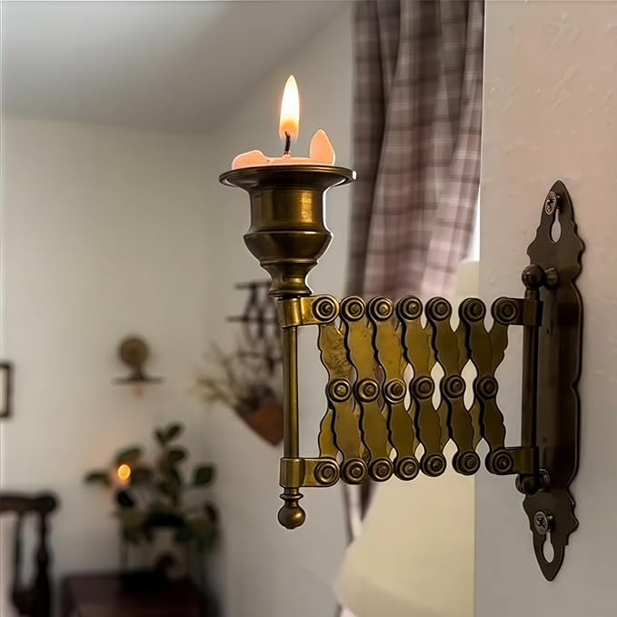 Extending Taper Candle Holder, Vintage Expanding Taper Candle Holder, Antique Wall-Mounted Piano ... | Amazon (US)