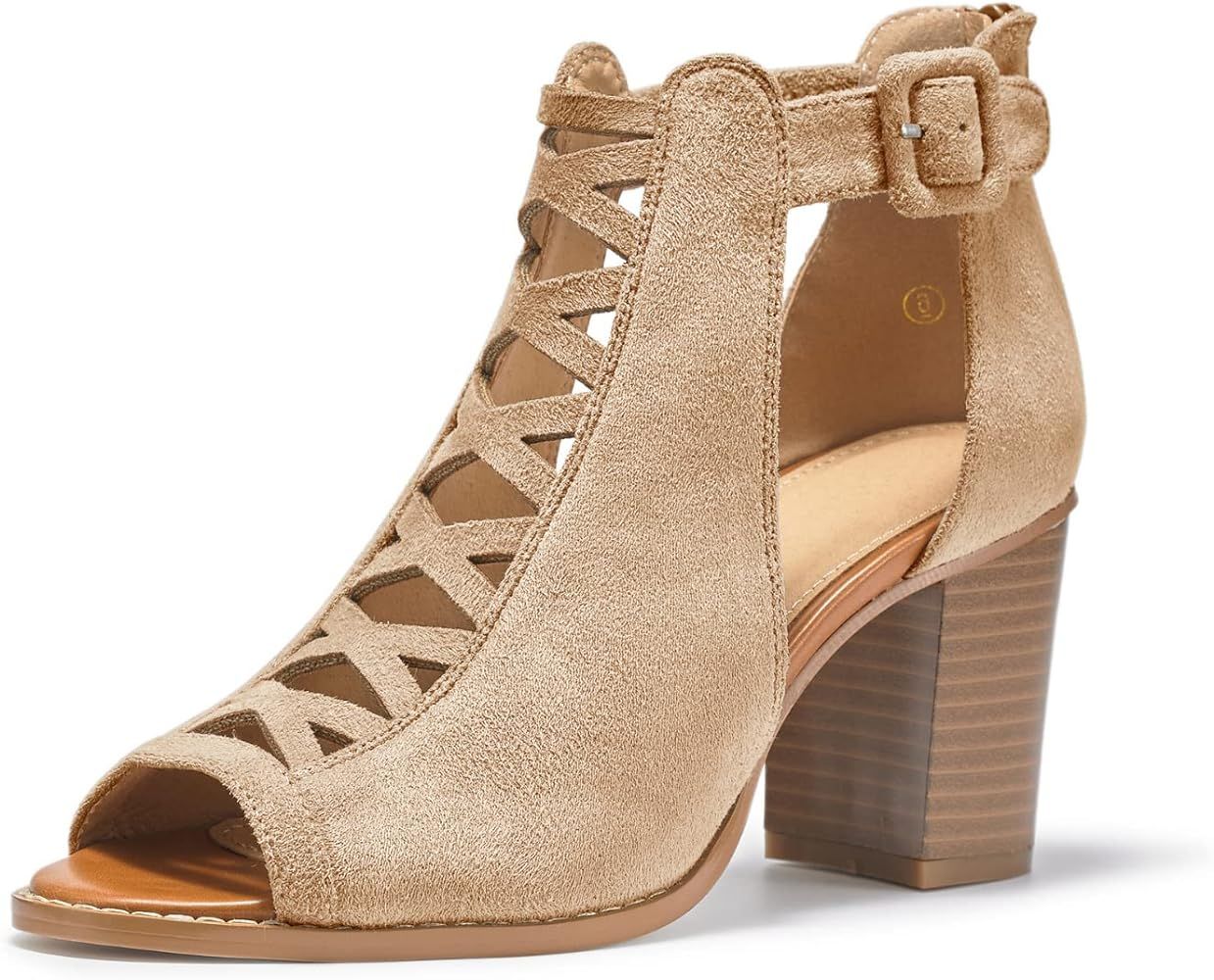Womens Platform Open Toe Ankle Strap Zipper Back High Heel Sandals | Amazon (US)
