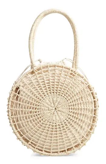 Topshop Bella Straw Circle Tote Handbag - Beige | Nordstrom