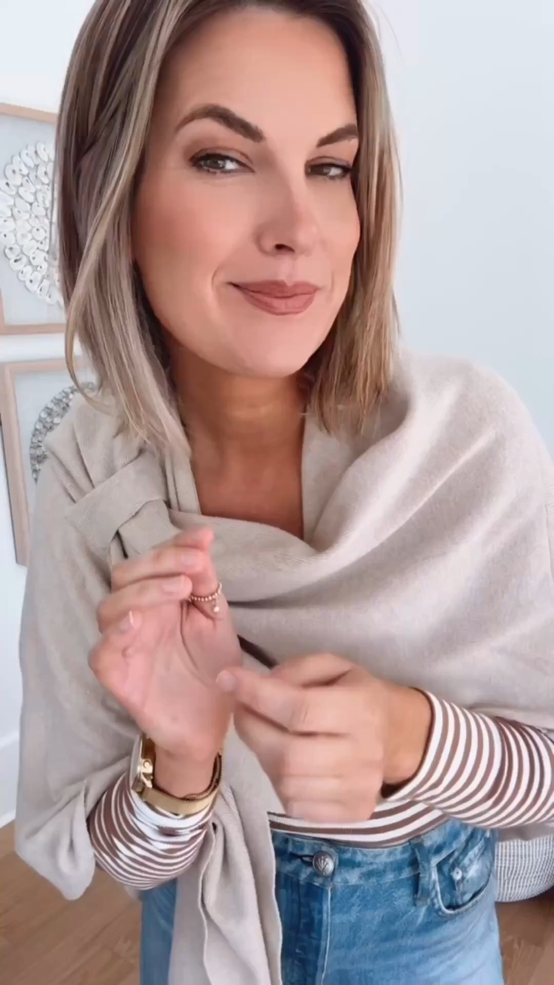 Pajamas or clothes? I am 5’11” wearing small top, one size wrap (blanket), 27 jeans (terry material with a 33” inseam), shoes true to size. 

#LTKOver40 #LTKTall #LTKootd