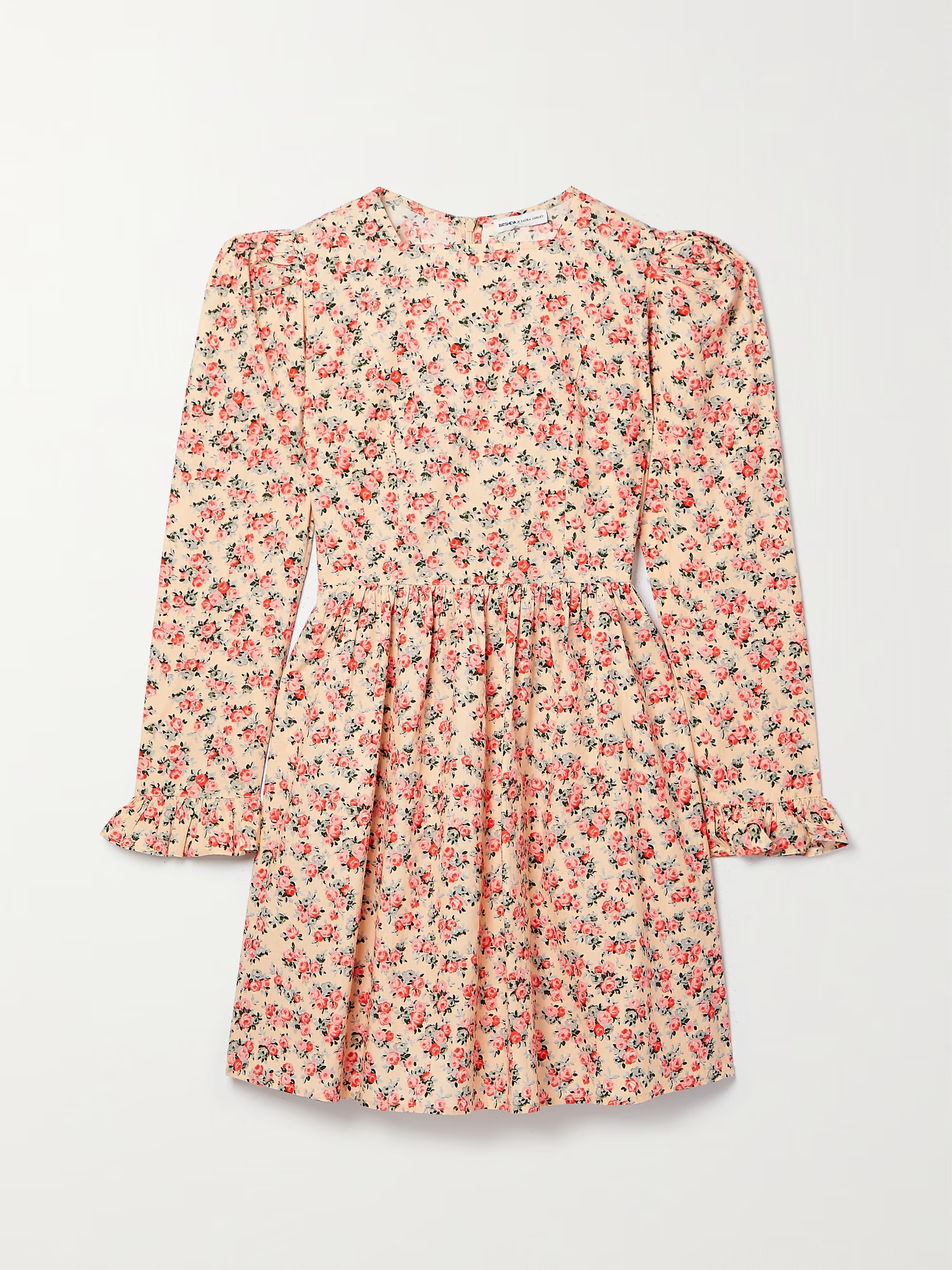 + Laura Ashley ruffled floral-print cotton-poplin mini dress | NET-A-PORTER (US)