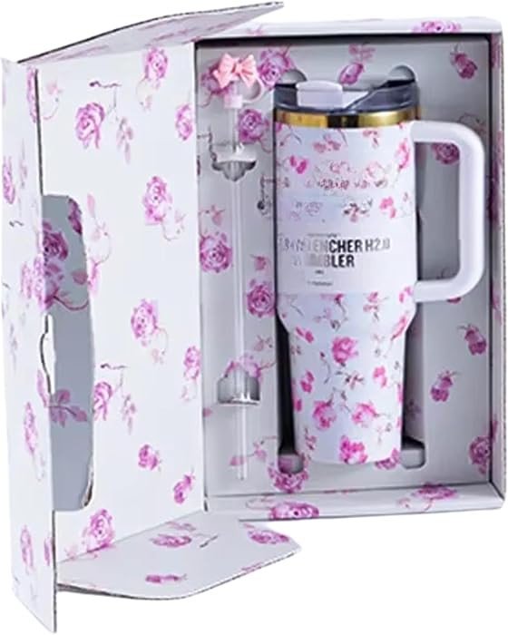 Amazon.com : Love Shack Fancy Quencher Tumbler 40 oz Quencher H2.0 with box.40oz Tumbler with Han... | Amazon (US)