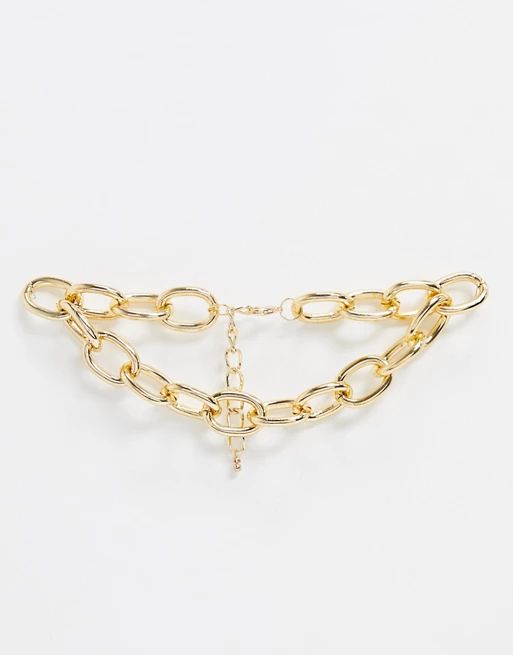 Glamorous gold overiszed chain link choker | ASOS US